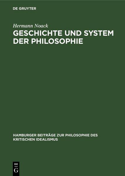 Produktbild: Geschichte und System der Philosophie