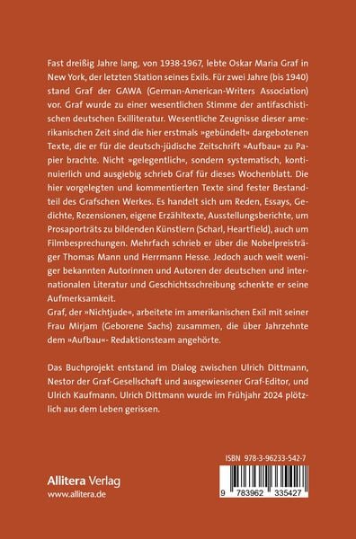 Produktbild: Texte f&uuml;r den New Yorker AUFBAU