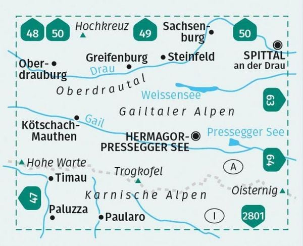 Produktbild: KOMPASS Wanderkarte 60 Gailtaler Alpen, Karnische Alpen, Oberdrautal 1:50.000