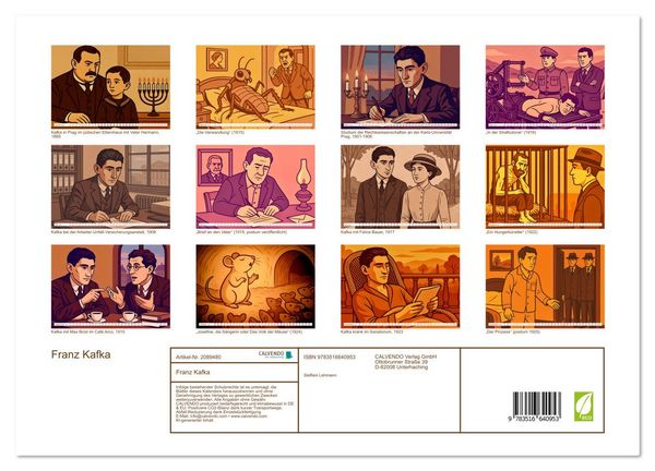 Produktbild: Franz Kafka (Wandkalender 2026 DIN A3 quer), CALVENDO Monatskalender