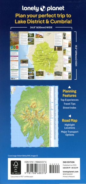 Produktbild: Lonely Planet Lake District & Cumbria Planning Map