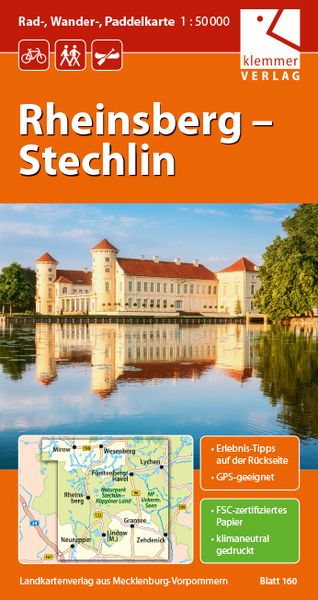 Produktbild: Rad-, Wander und Paddelkarte Rheinsberg - Stechlin