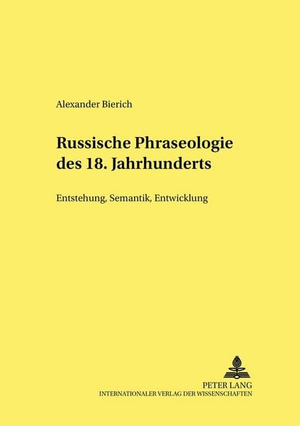 Produktbild: Russische Phraseologie des 18. Jahrhunderts