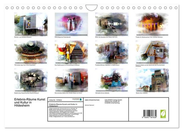 Produktbild: Erlebnis-R&auml;ume Kunst und Kultur in Hildesheim (Wandkalender 2026 DIN A4 quer), CALVENDO Monatskalender