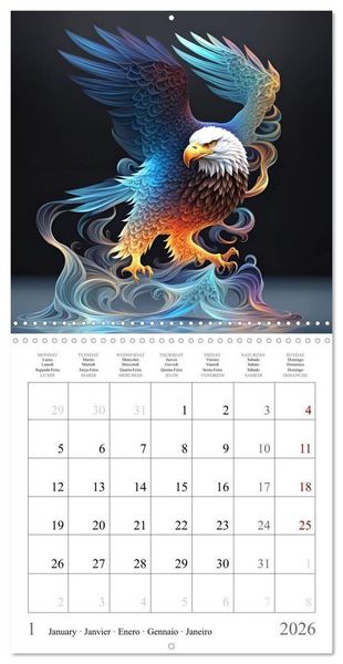 Produktbild: Rainbow Creatures (Wall Calendar 2026 12 &times; 12 Inch) CALVENDO 12 Month Wall Calendar