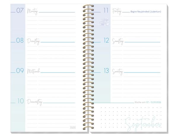 Produktbild: H&auml;fft College-Timer - Sch&uuml;lerkalender A6 slim 26/27