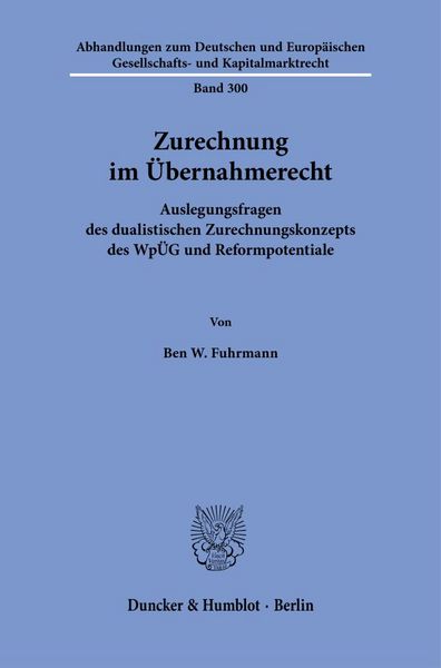 Produktbild: Zurechnung im &Uuml;bernahmerecht