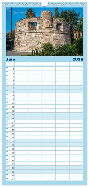 Produktbild: Familienplaner 2026 - Griechenland - Zauberhaftes Kos mit 5 Spalten (Wandkalender, 21 x 45 cm) CALVENDO