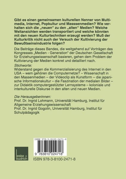 Produktbild: Die Kultivierung der Medien
