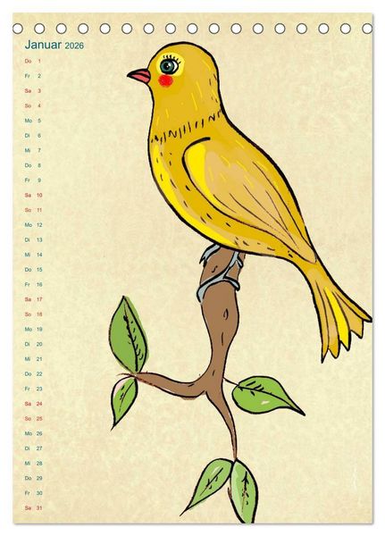 Produktbild: Tierische Motive von Little Miss Arty Illustrationen (Tischkalender 2026 DIN A5 hoch), CALVENDO Monatskalender