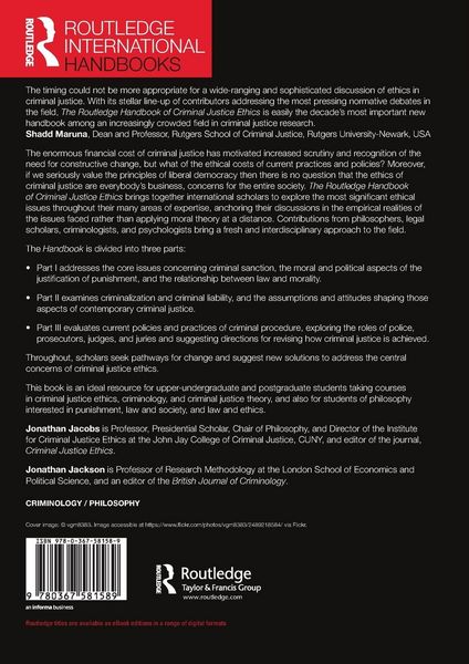 Produktbild: The Routledge Handbook of Criminal Justice Ethics