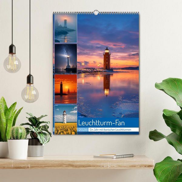 Produktbild: Leuchtturm-Fan (Wandkalender 2026 DIN A2 hoch), CALVENDO Monatskalender