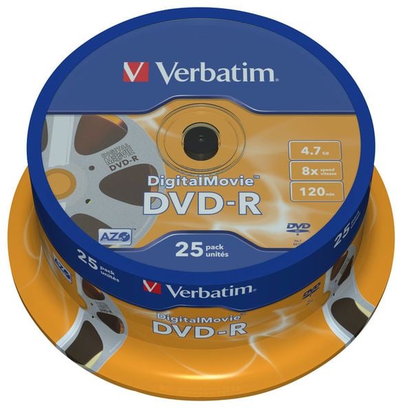 VERBATIM DVD-R AZO 4.7GB 16x 25er Spindel bedruckbar