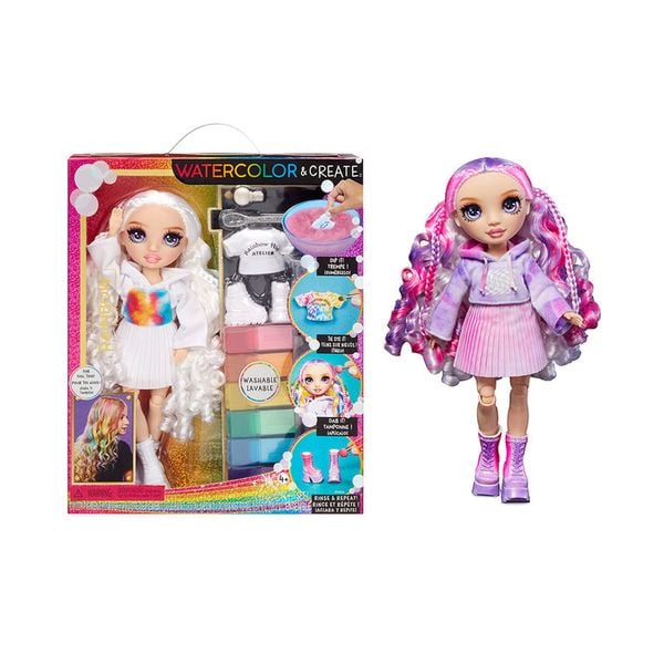 Rainbow High WaterColor & Create NEW Theme Dolls- purple eyes