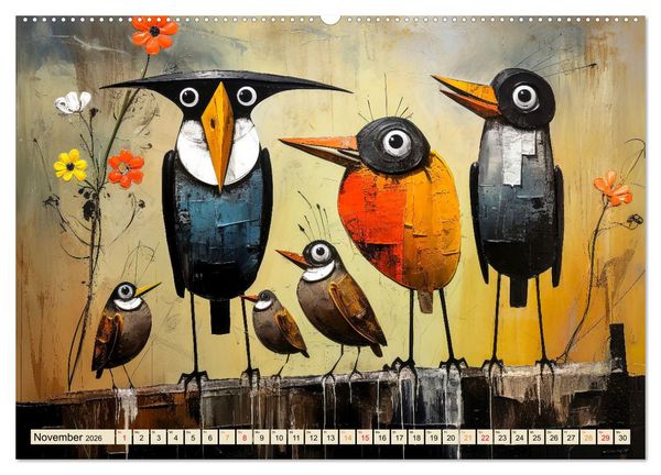 Produktbild: V&ouml;gel - ein sch&ouml;ner Tag (hochwertiger Premium Wandkalender 2026 DIN A2 quer), Kunstdruck in Hochglanz