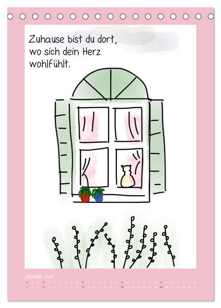 Produktbild: Weisheiten und Spr&uuml;che f&uuml;r mehr Lebensfreude! (Tischkalender 2026 DIN A5 hoch), CALVENDO Monatskalender