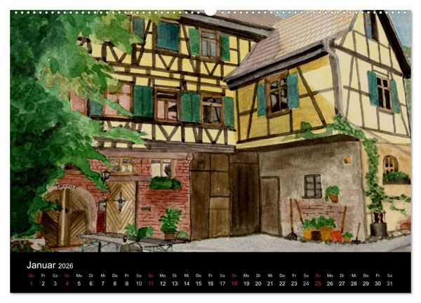 Produktbild: Deutschland in Aquarell (Wandkalender 2026 DIN A2 quer), CALVENDO Monatskalender