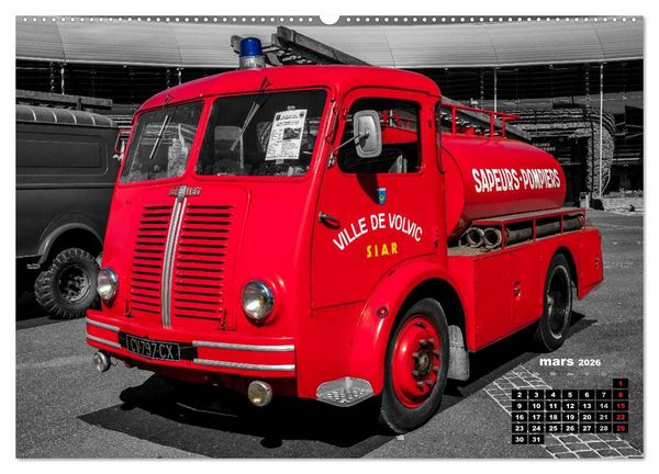 Produktbild: V&Eacute;HICULES de POMPIERS VINTAGE (Calendrier mural 2026 DIN A2 vertical) calendrier de bureau