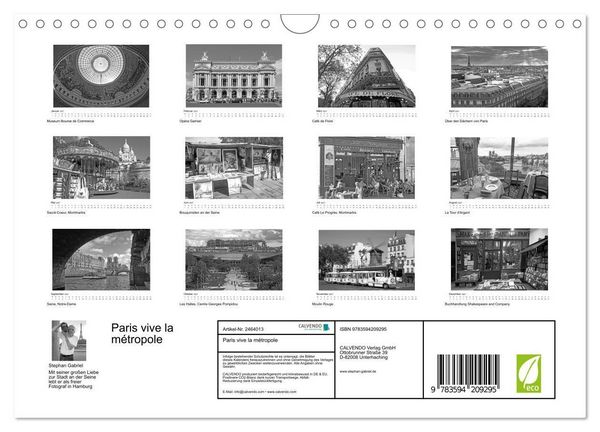 Produktbild: Paris vive la m&eacute;tropole (Wandkalender 2027 DIN A4 quer), CALVENDO Monatskalender