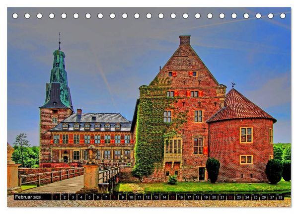 Produktbild: Burgen und Schl&ouml;sser im M&uuml;nsterland (Tischkalender 2026 DIN A5 quer), CALVENDO Monatskalender