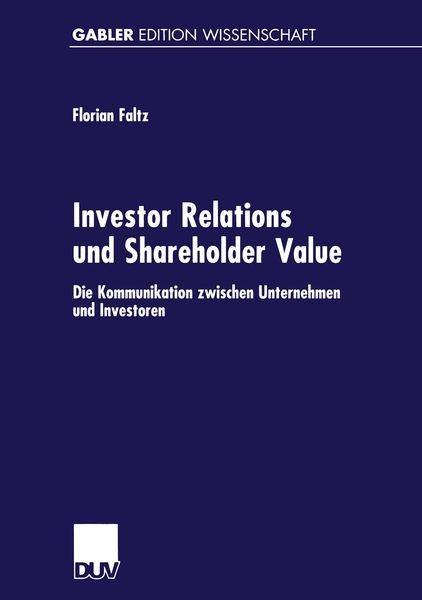 Produktbild: Investor Relations und Shareholder-Value