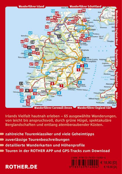 Produktbild: ROTHER Wanderf&uuml;hrer Irland mit Nordirland. 65 Touren auf der gr&uuml;nen Insel im Atlantik