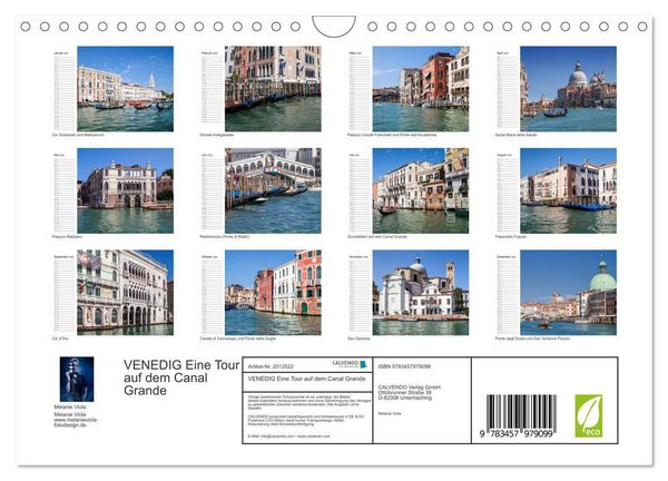 Produktbild: VENEDIG Eine Tour auf dem Canal Grande (Wandkalender 2026 DIN A4 quer), CALVENDO Monatskalender