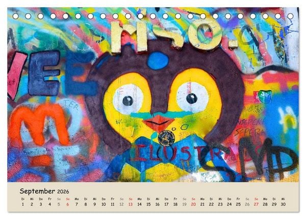 Produktbild: PRAG&hellip; wo der Frieden seine Mauer hat (Tischkalender 2026 DIN A5 quer), CALVENDO Monatskalender