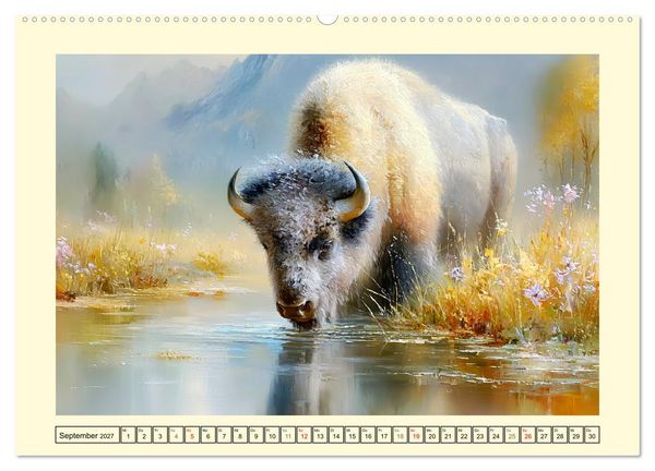 Produktbild: Bisons. Nordamerikas gewaltige Wildrinder (hochwertiger Premium Wandkalender 2027 DIN A2 quer), Kunstdruck in Hochglanz