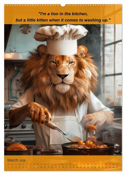 Produktbild: Cooking with animal humor (Wall Calendar 2026 DIN A2 portrait), CALVENDO 12 Month Wall Calendar