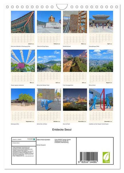 Produktbild: Entdecke Seoul (Wandkalender 2026 DIN A4 hoch), CALVENDO Monatskalender