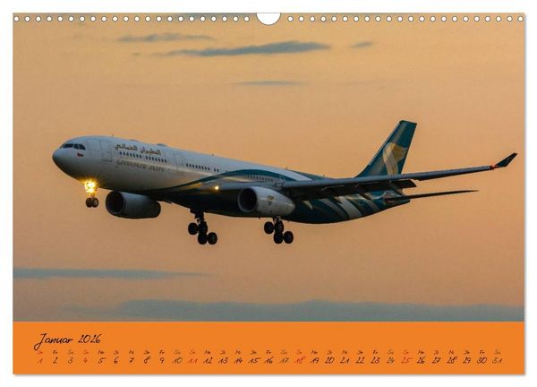 Produktbild: Flugzeuge im Abendlicht (Wandkalender 2026 DIN A3 quer), CALVENDO Monatskalender