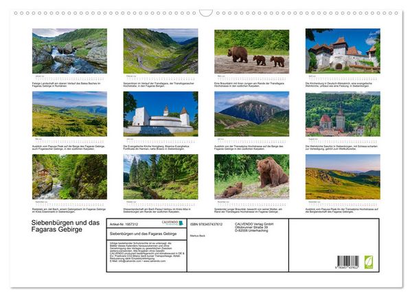 Produktbild: Siebenb&uuml;rgen und das Fagaras Gebirge (Wandkalender 2026 DIN A2 quer), CALVENDO Monatskalender