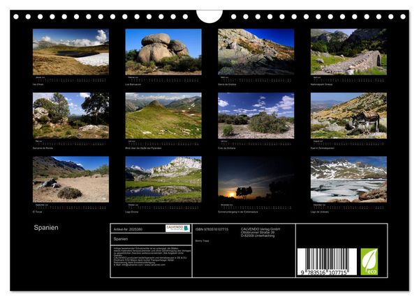 Produktbild: Spanien (Wandkalender 2026 DIN A4 quer), CALVENDO Monatskalender