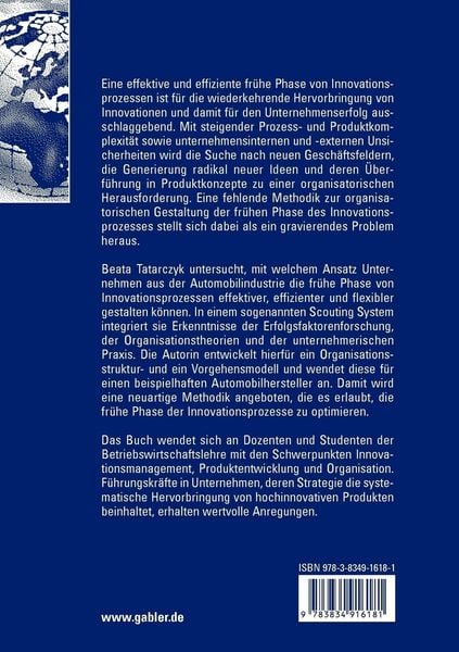 Produktbild: Organisatorische Gestaltung der fr&uuml;hen Phase des Innovationsprozesses