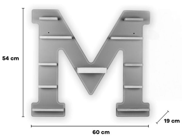 Produktbild: Wandregal  "Buchstabe M" f&uuml;r Toniebox