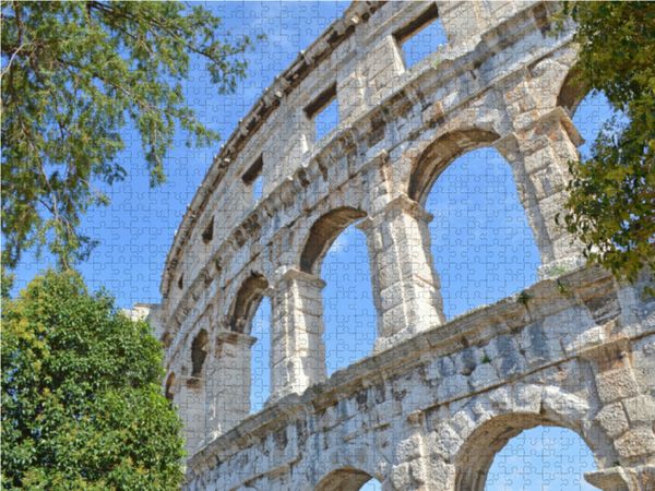Produktbild: CALVENDO Puzzle Pula Amphietheater 1000 Teile Lege-Gr&ouml;&szlig;e 64 x 48 cm Foto-Puzzle Bild von Sascha Stoll