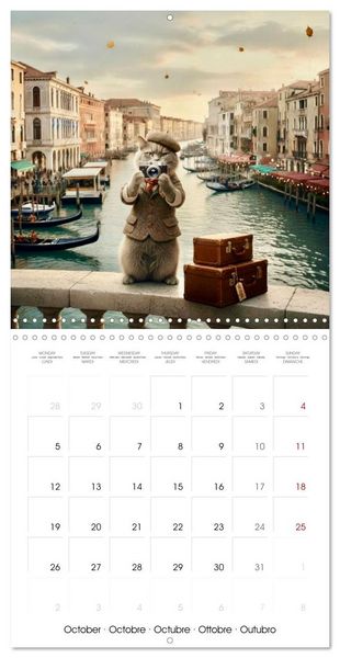Produktbild: Le duc gris en voyage (Calendrier mural carr&eacute; 2026 30x30 cm) Calendrier double avec une page pour vos prises de notes