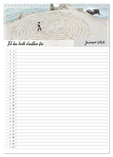 Produktbild: Ich bin dankbar - ein Jahr voller Yoga und Achtsamkeit - Yoga Kalender (Wandkalender 2026 DIN A3 hoch), CALVENDO Monatskalender