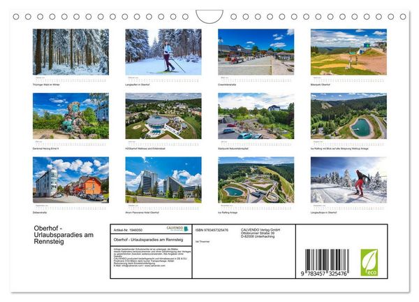 Produktbild: Oberhof - Urlaubsparadies am Rennsteig (Wandkalender 2026 DIN A4 quer), CALVENDO Monatskalender