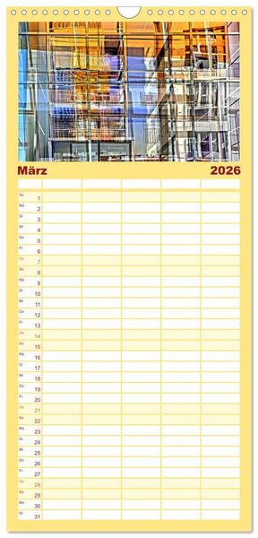 Produktbild: Familienplaner 2026 - Abstrakt mit 5 Spalten (Wandkalender, 21 x 45 cm) CALVENDO
