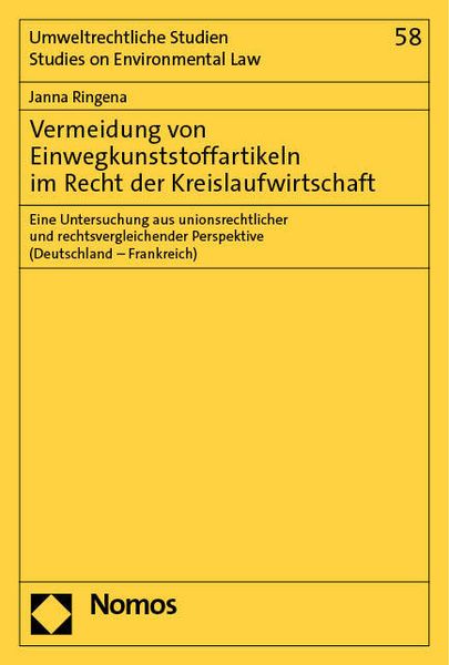 Produktbild: Vermeidung von Einwegkunststoffartikeln im Recht der Kreislaufwirtschaft