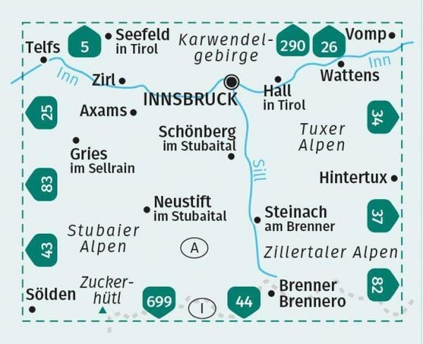 Produktbild: KOMPASS Wanderkarte 36 Innsbruck, Brenner 1:50.000