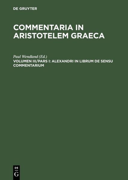 Produktbild: Alexandri in librum De sensu commentarium