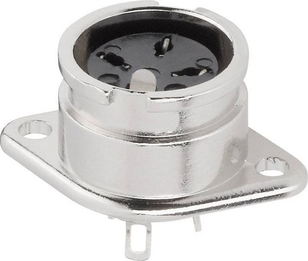 Produktbild: BKL Electronic 0202021 DIN-Rundsteckverbinder Flanschbuchse, Kontakte gerade Polzahl: 8 Silber 1 St.
