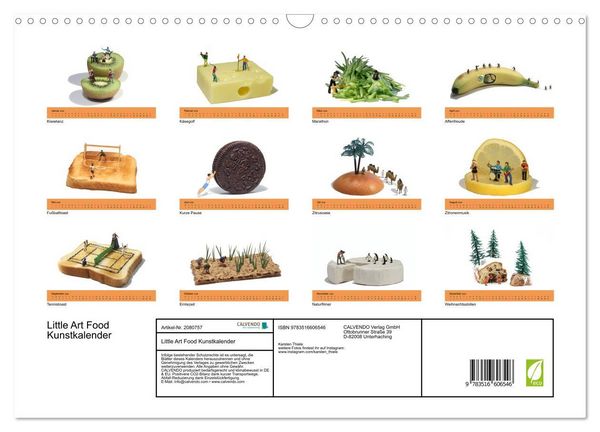 Produktbild: Little Art Food Kunstkalender (Wandkalender 2026 DIN A3 quer), CALVENDO Monatskalender