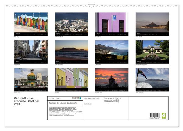 Produktbild: Kapstadt - Die sch&ouml;nste Stadt der Welt (Wandkalender 2026 DIN A2 quer), CALVENDO Monatskalender