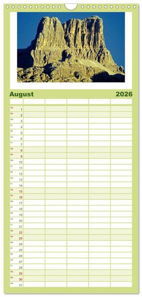 Produktbild: Familienplaner 2026 - S&Uuml;DTIROL - Land der Berge mit 5 Spalten (Wandkalender, 21 x 45 cm) CALVENDO