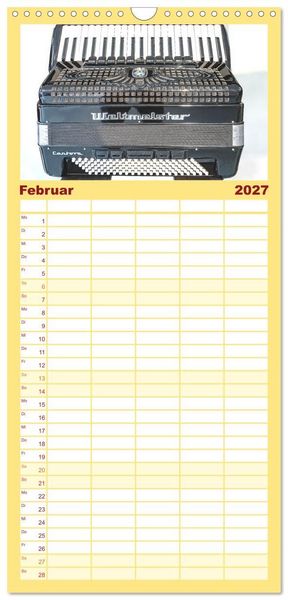 Produktbild: Familienplaner 2027 - Akkordeon, Hast Du da noch T&ouml;ne? mit 5 Spalten (Wandkalender, 21 x 45 cm) CALVENDO