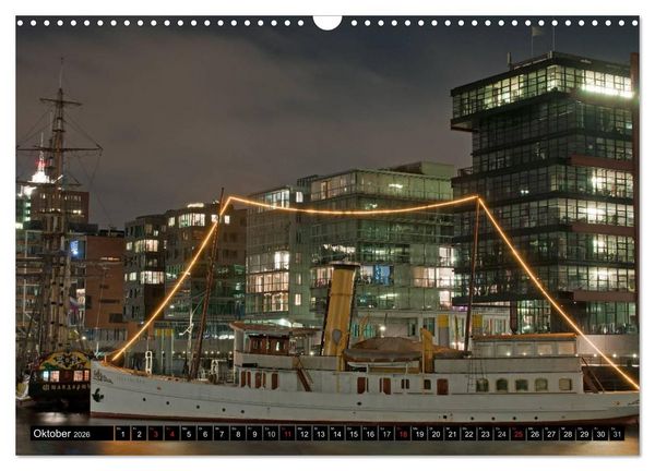 Produktbild: Mein Hamburg - Am sch&ouml;nsten bei Nacht (Wandkalender 2026 DIN A3 quer), CALVENDO Monatskalender